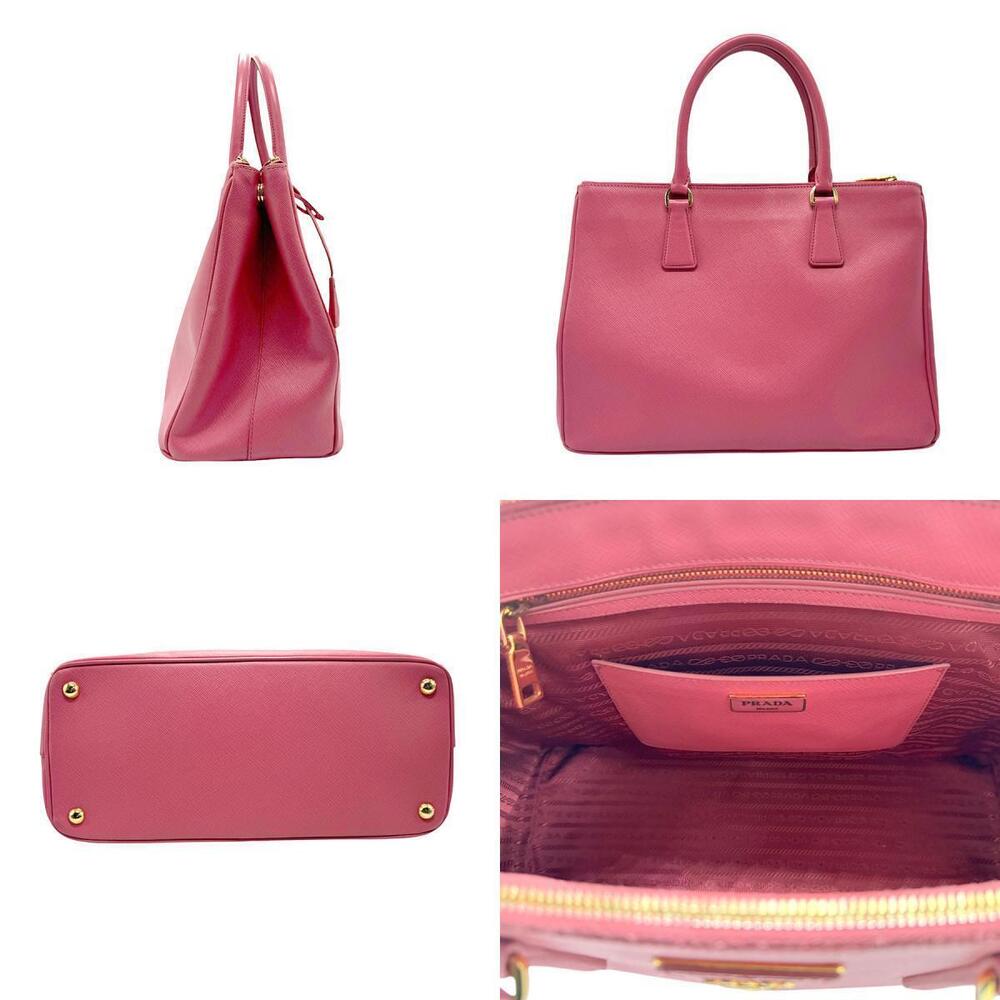 Prada Bag Galleria Gold Saffiano Shoulder 2way Pink Leather Gold Pink